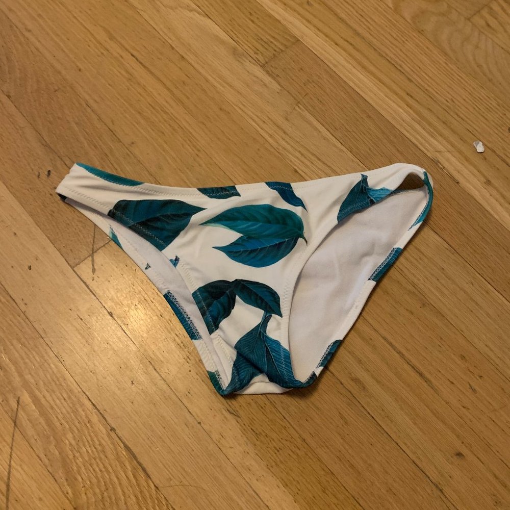 Green and white bikini bottom
